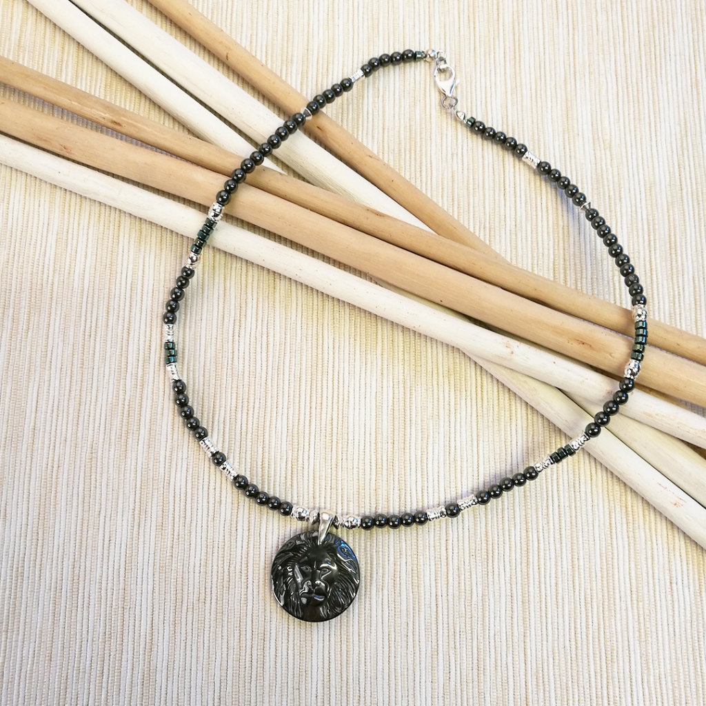 naszyjnik z hematytów dla mężczyzny