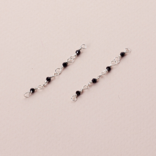 komplet z perłą i spinelami