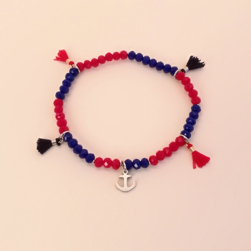 letnie bransoletki na gumce z zawieszkami ze stali chirurgicznej