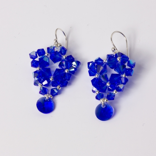 kolczyki z bicone majestic blue