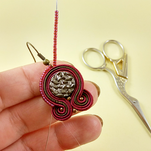 kolczyki sutasz Wiśnie w czekoladzie