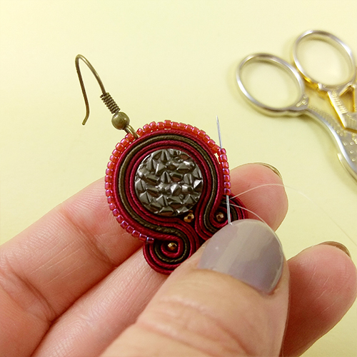 kolczyki sutasz Wiśnie w czekoladzie