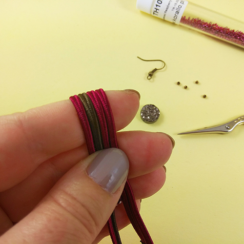 kolczyki sutasz Wiśnie w czekoladzie