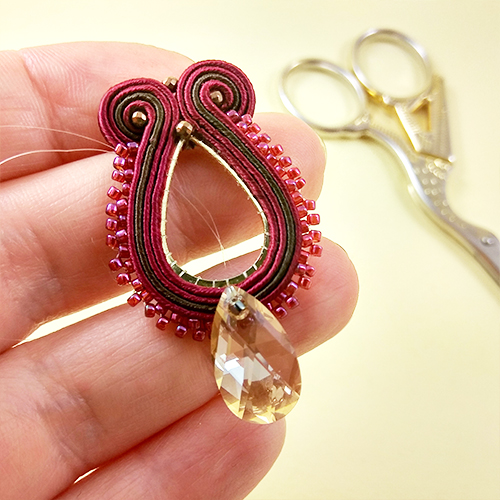 kolczyki sutasz Wiśnie w czekoladzie