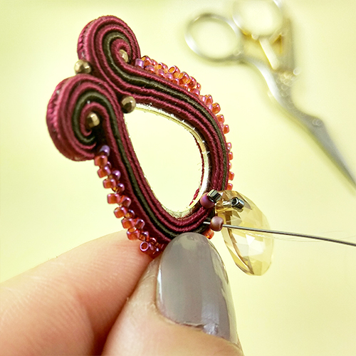 kolczyki sutasz Wiśnie w czekoladzie