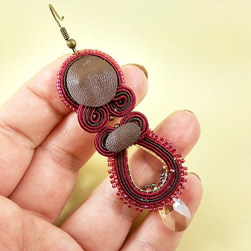 kolczyki sutasz Wiśnie w czekoladzie