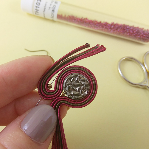 kolczyki sutasz Wiśnie w czekoladzie