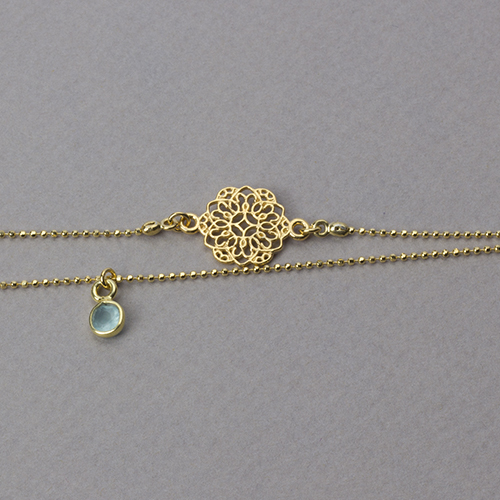 zestaw bransoletek złota mandala z amazonitem