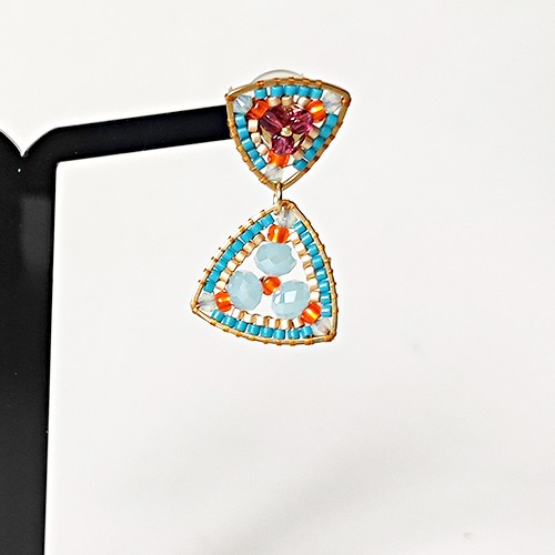 kolczyki z koralików Miyuki i kryształków