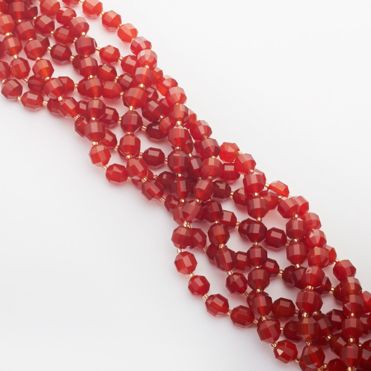 koralik barylka fasetowana czerwona karneol DK2089