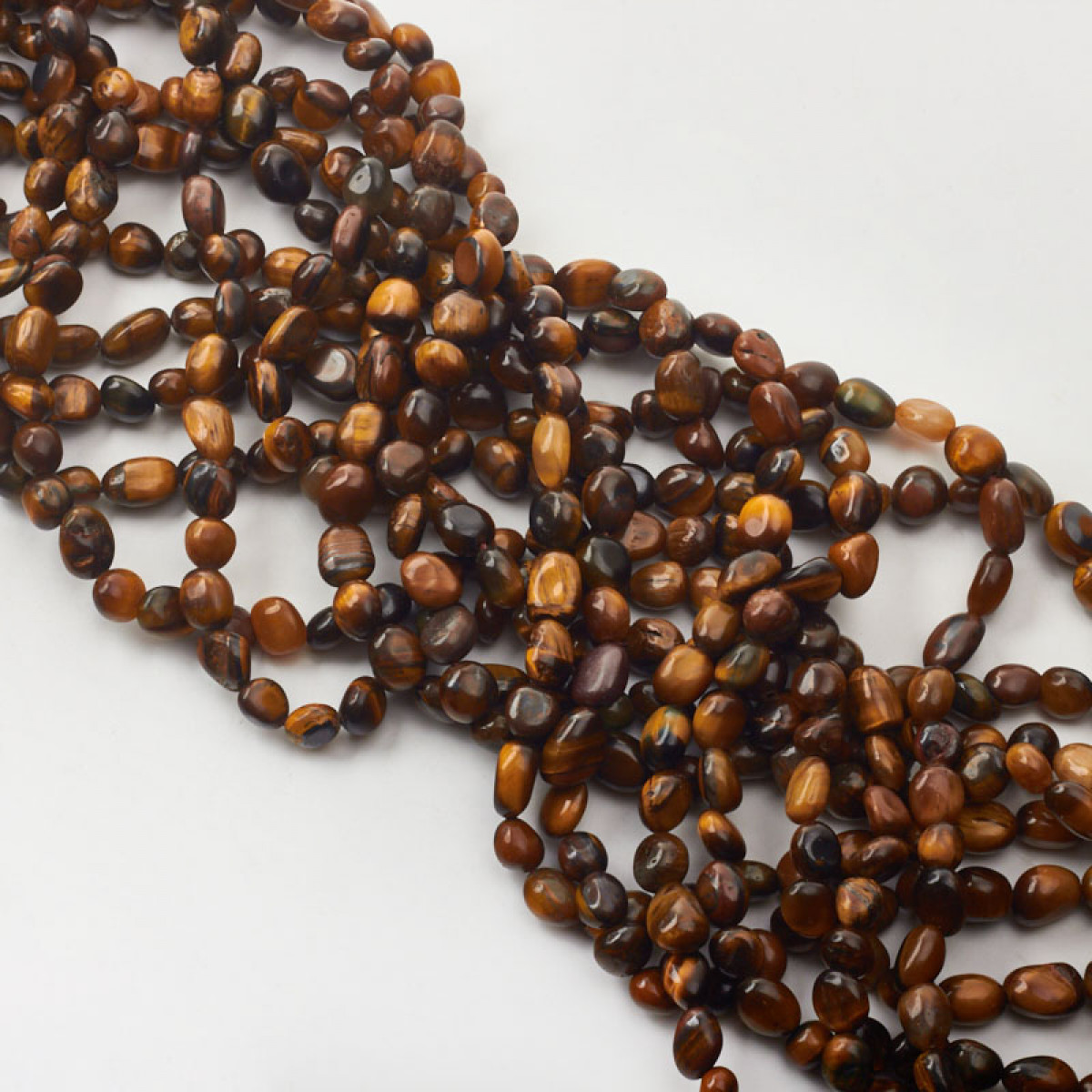 koralik brylka nieregularna brazowa tygrysie oko DK2571