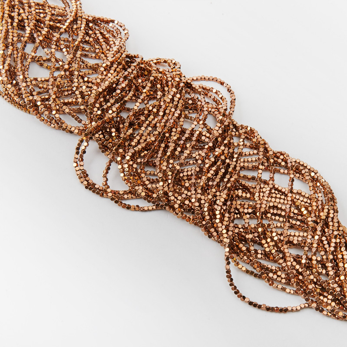 koralik kostka scieta brazowa hematyt platerowany KA9569