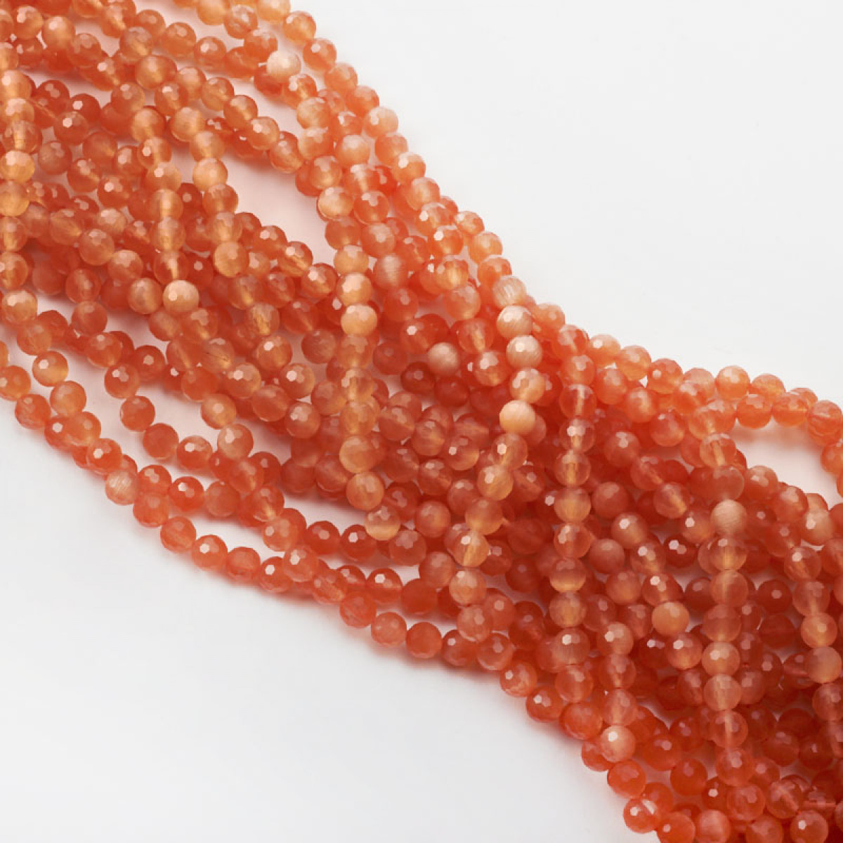 koralik kulka fasetowana pomaranczowa kocie oko DK1680