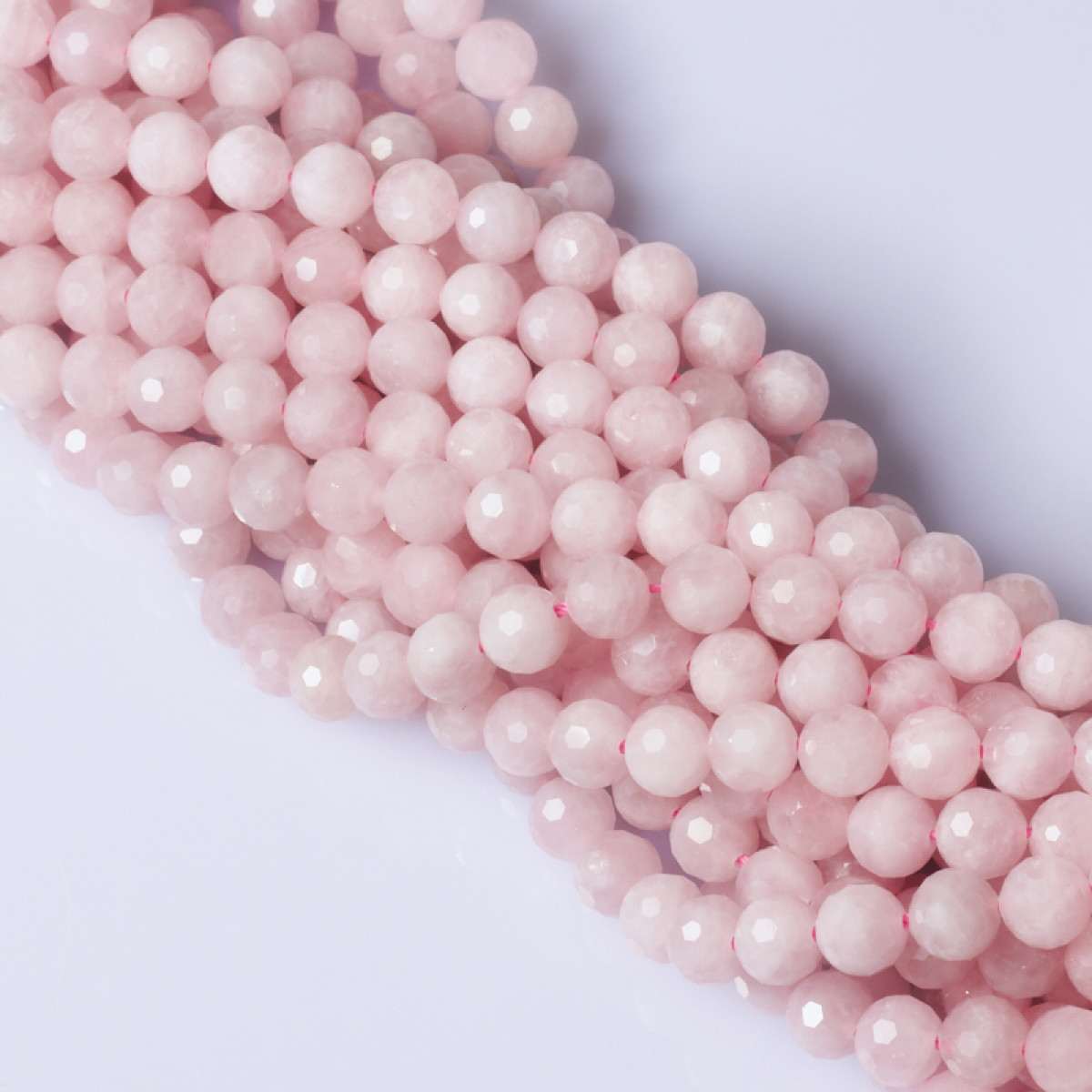 koralik kulka fasetowana rozowa kwarc DK0893