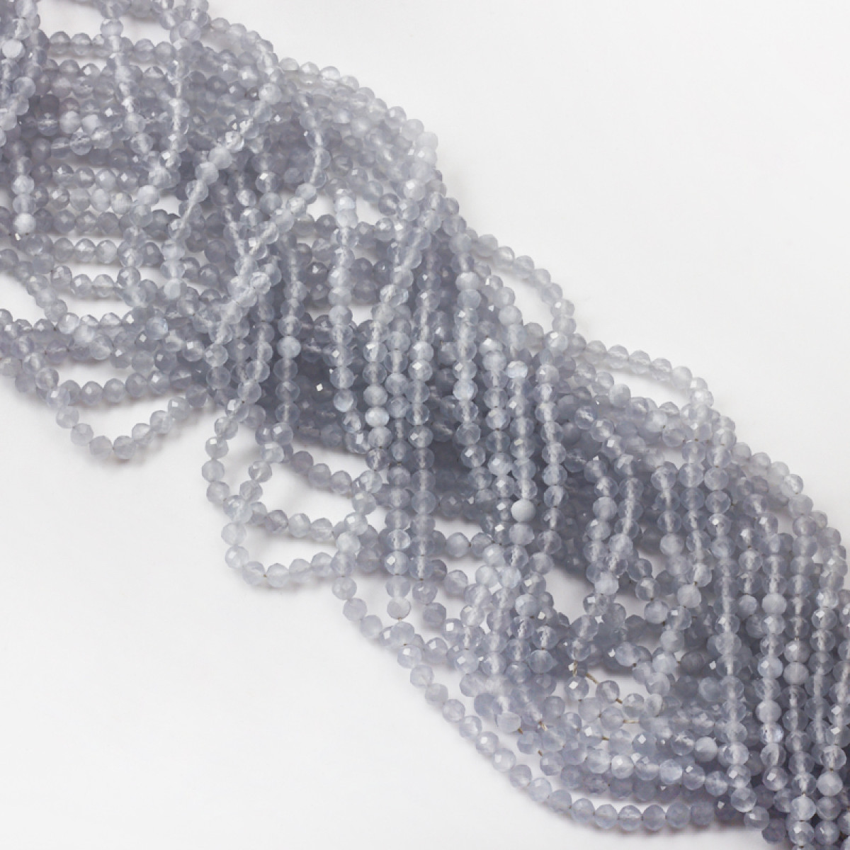 koralik kulka fasetowana szara kocie oko DK1673