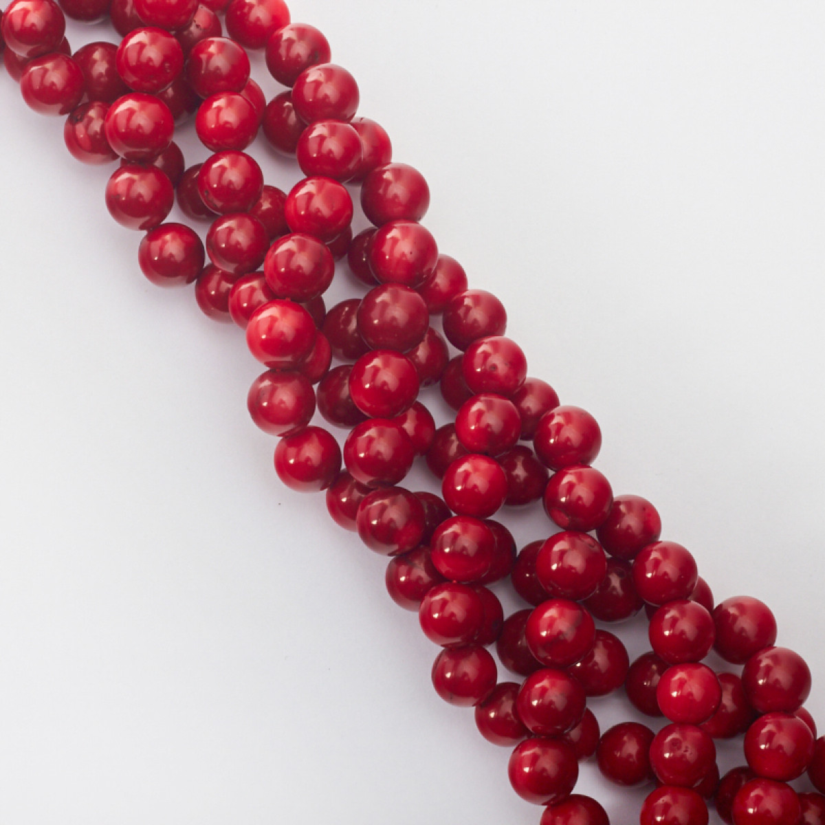 koralik kulka gladka czerwona koral KO1010