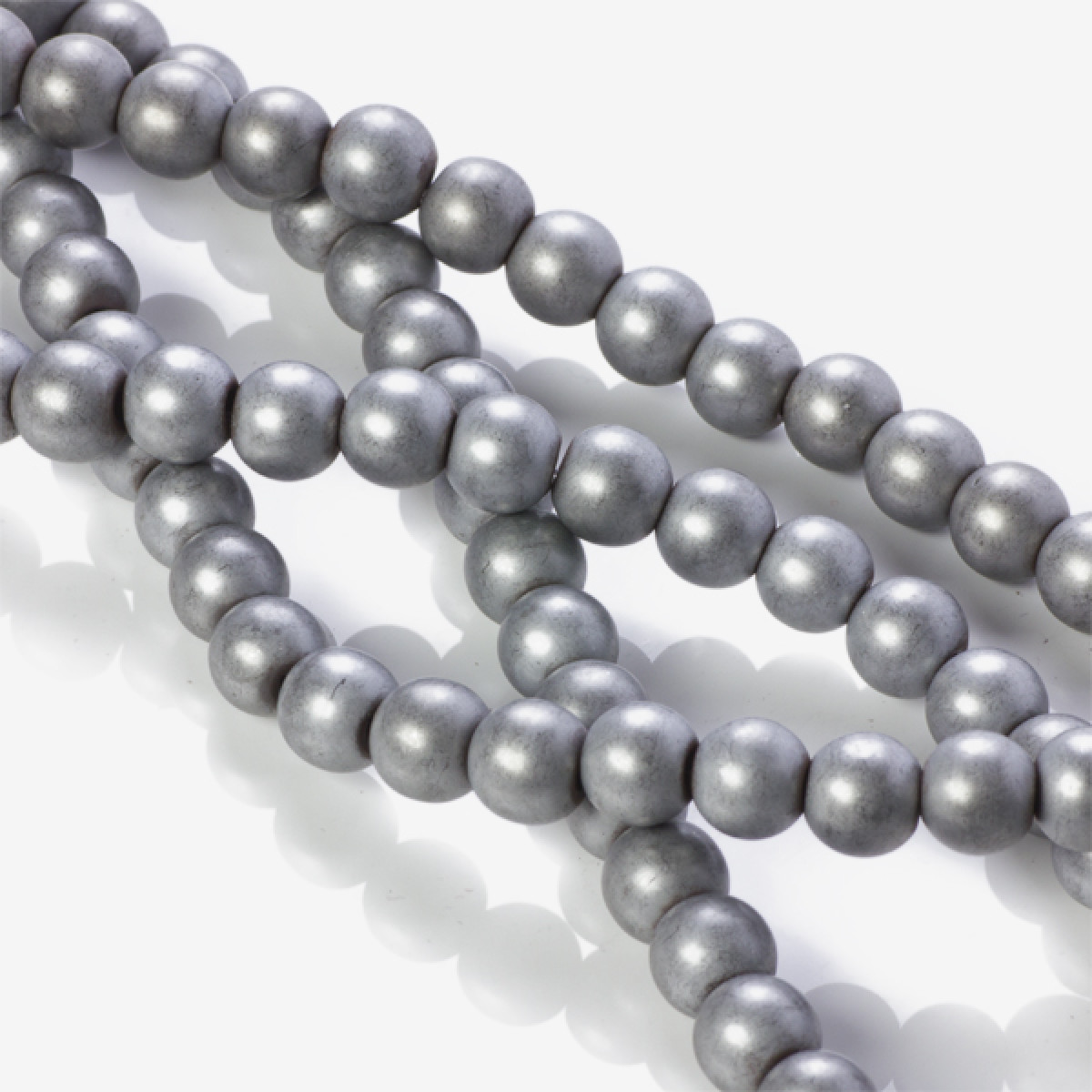 koralik kulka gladka szara hematyt platerowany KA2783