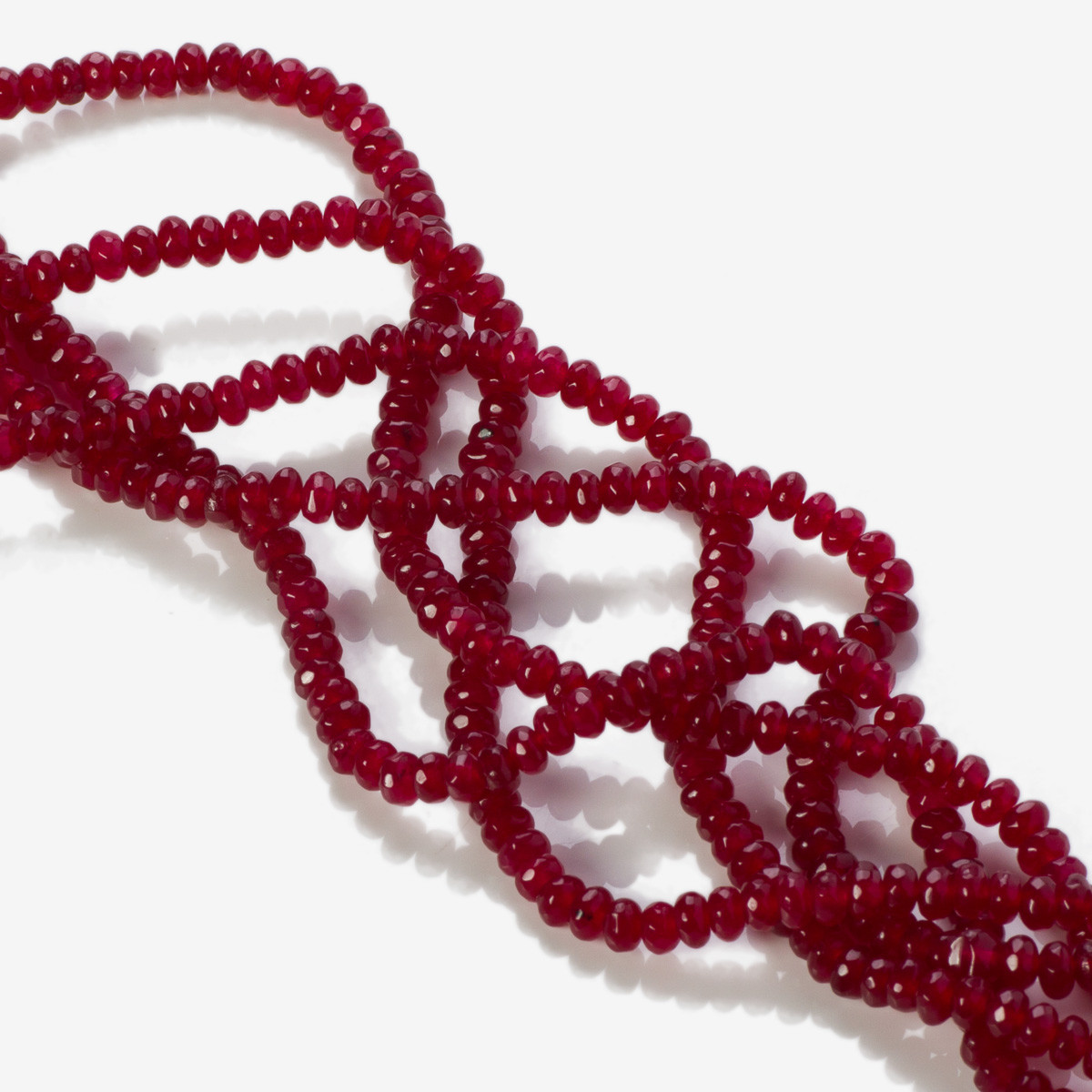 koralik oponka fasetowana czerwona jadeit KA8451