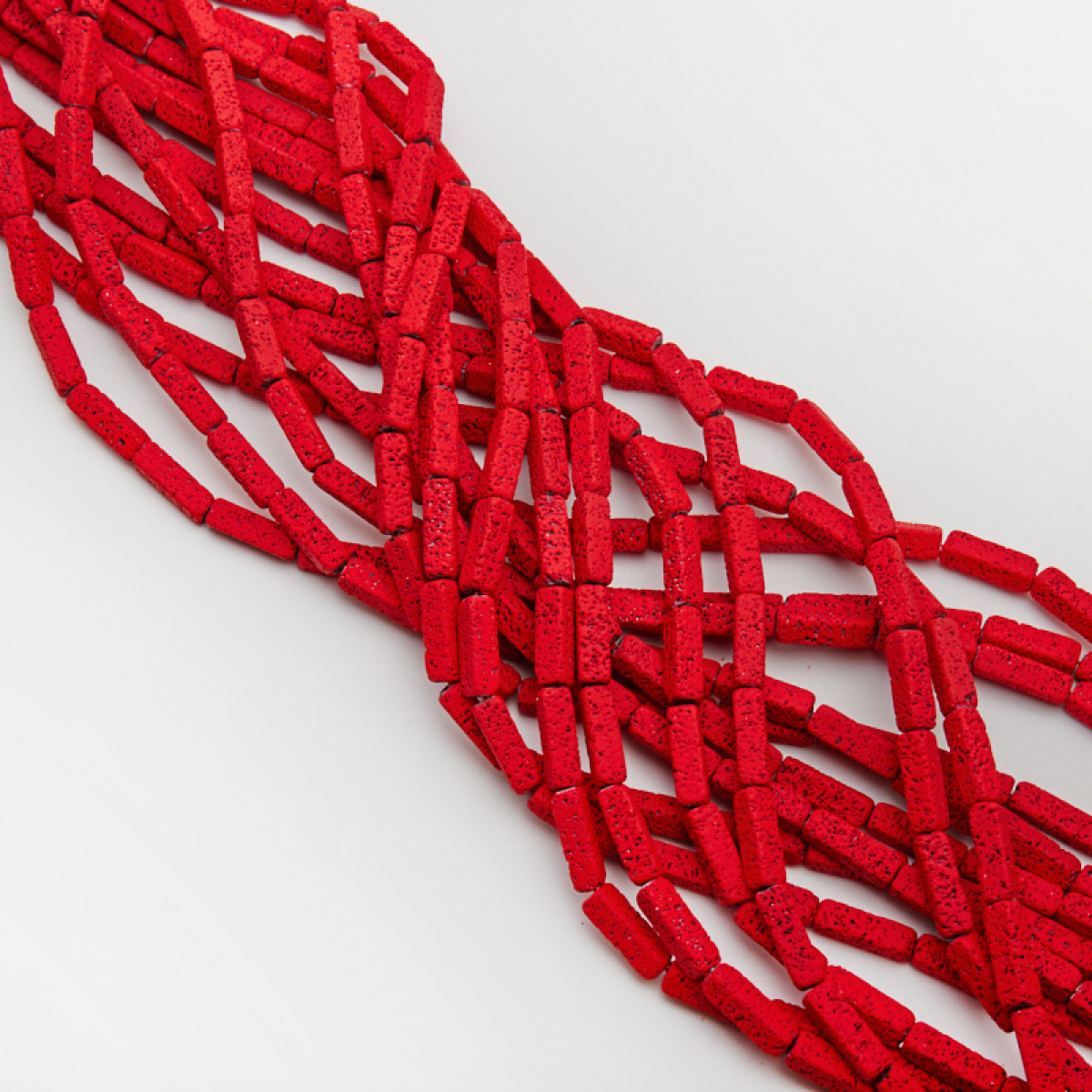 koralik slupek lawa wulkaniczna lakierowana czerwona KA1457