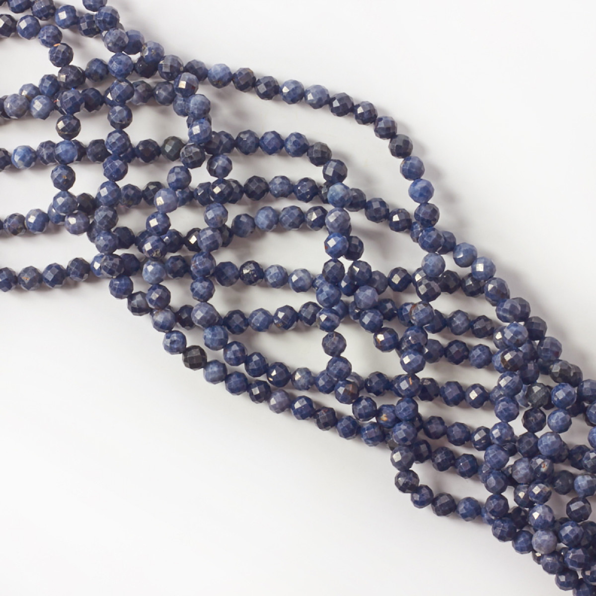 koralik fasetowana kulka szafir DK1491