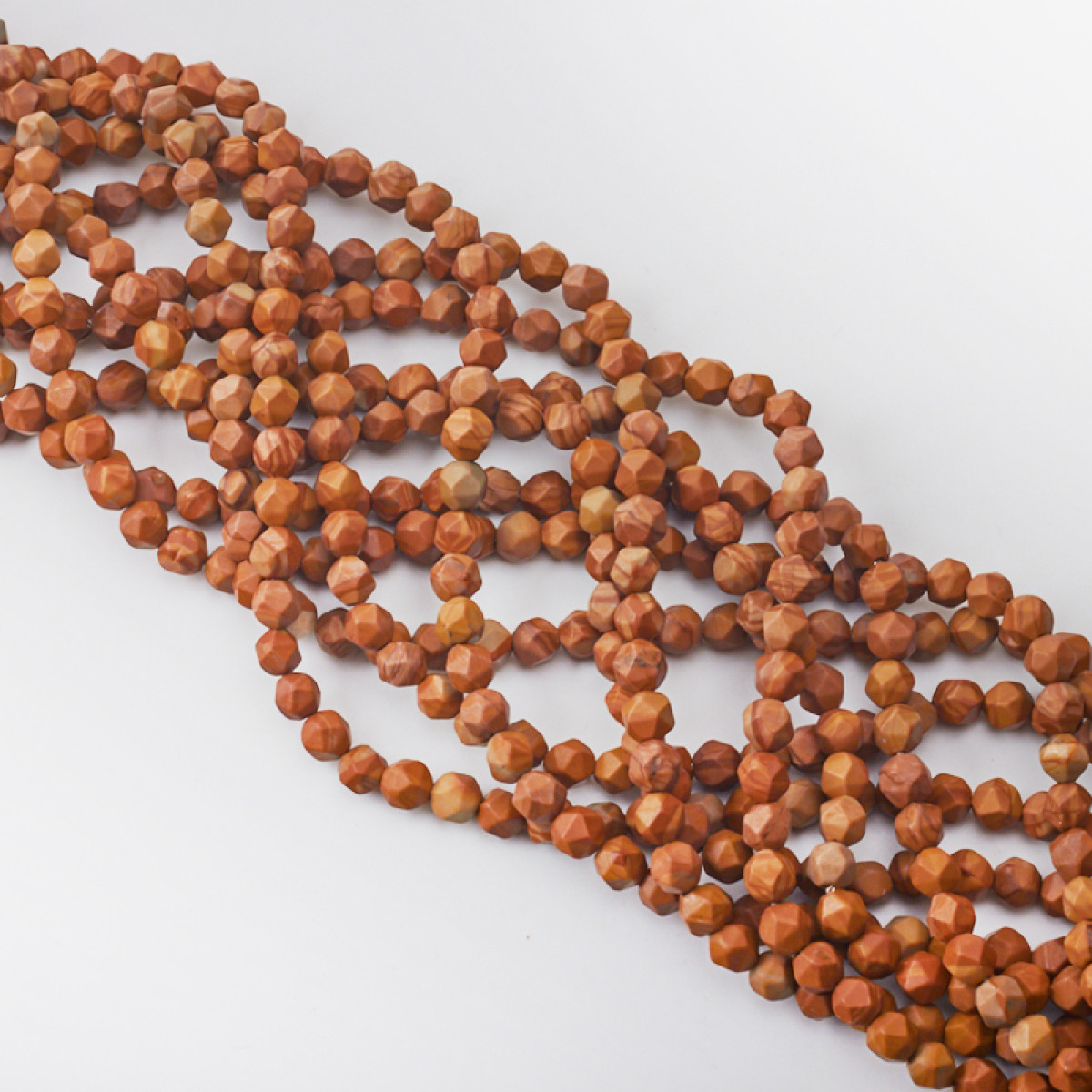 jaspis drzewny, koraliki ciosane, KA1196