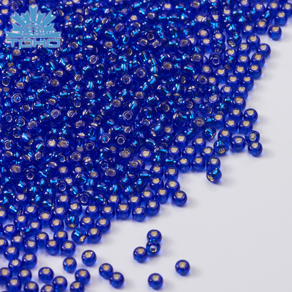 kobaltowe koraliki TOHO Round 11/0 Silver-Lined, TH1307 1