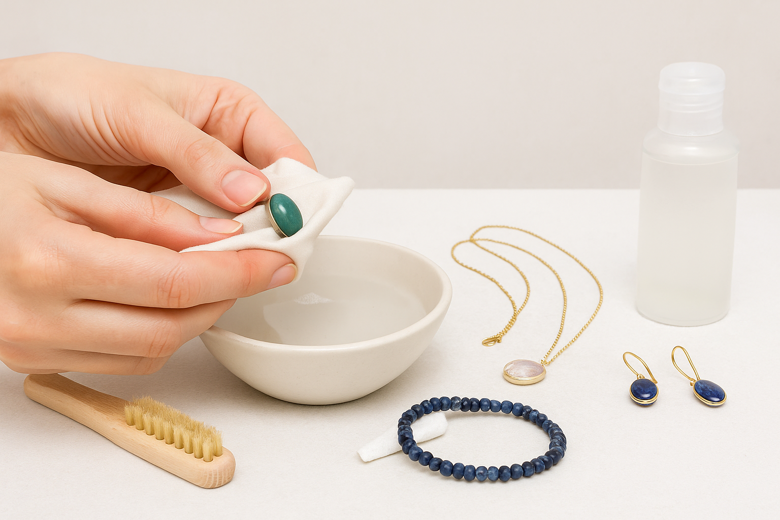 czyszczenie bizuterii z kamieniami