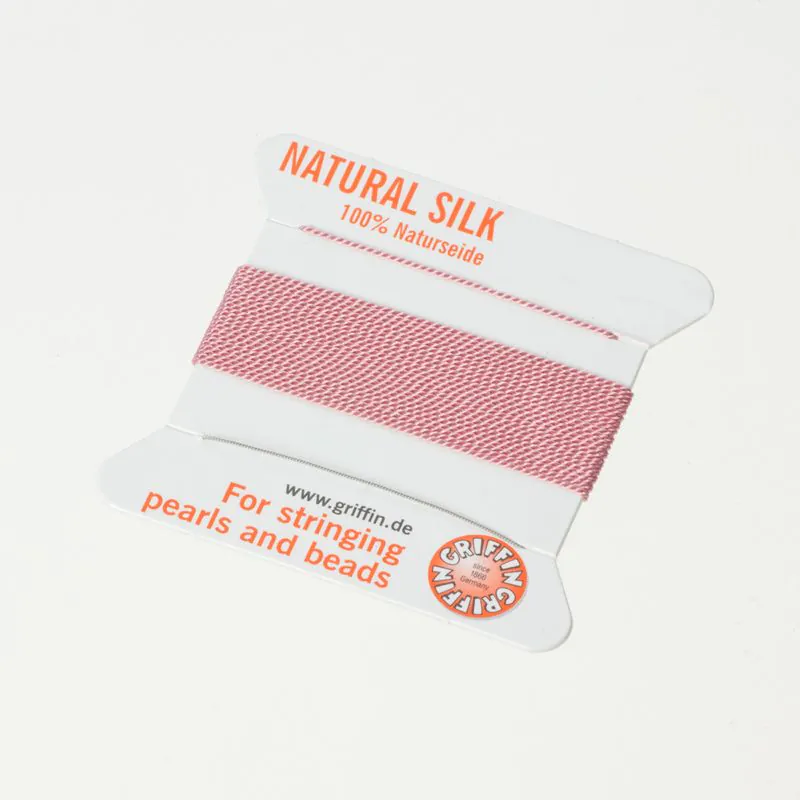 Nici jedwabne z igłą dark pink 0,5 mm [GF0127]