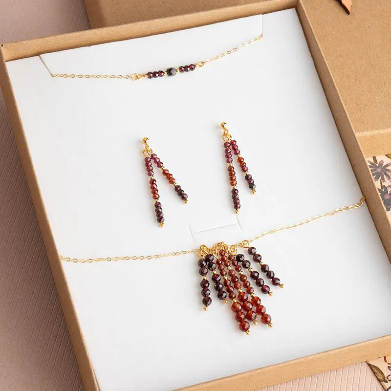 Zestaw biżuterii z granatem [TK0024]