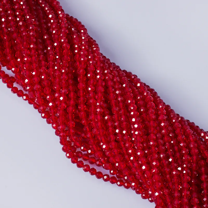 Koraliki granat syntetyczny kulka fasetowana 3 mm [DK0969]