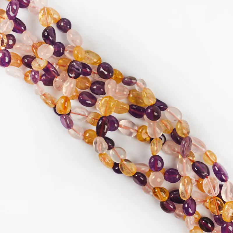 Koraliki mix kamieni bryłka nieregularna 4x12 mm [DK1859]