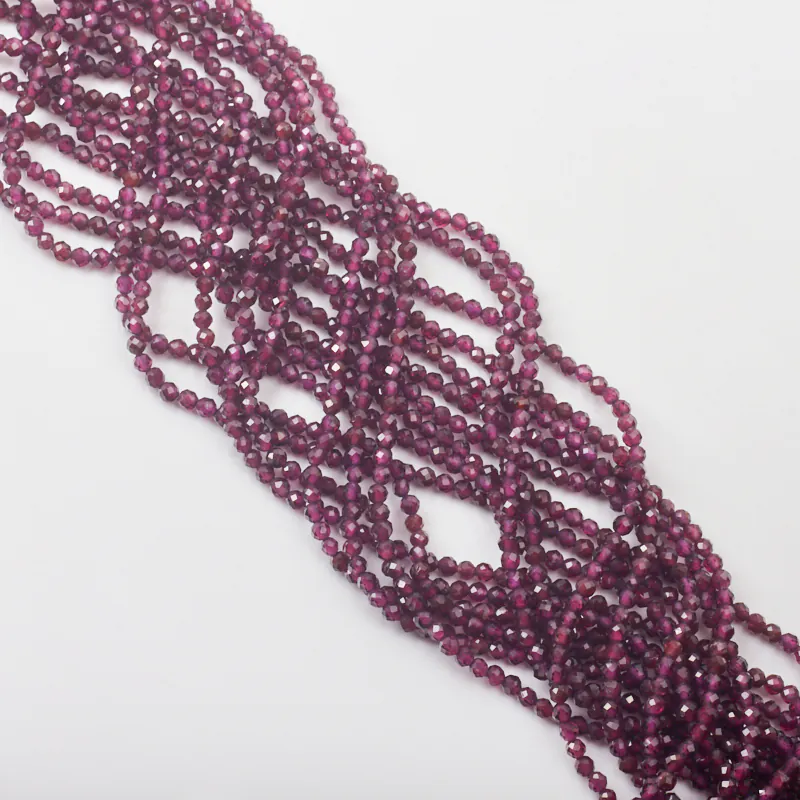 Koraliki granat kulka fasetowana 3 mm [DK2289]