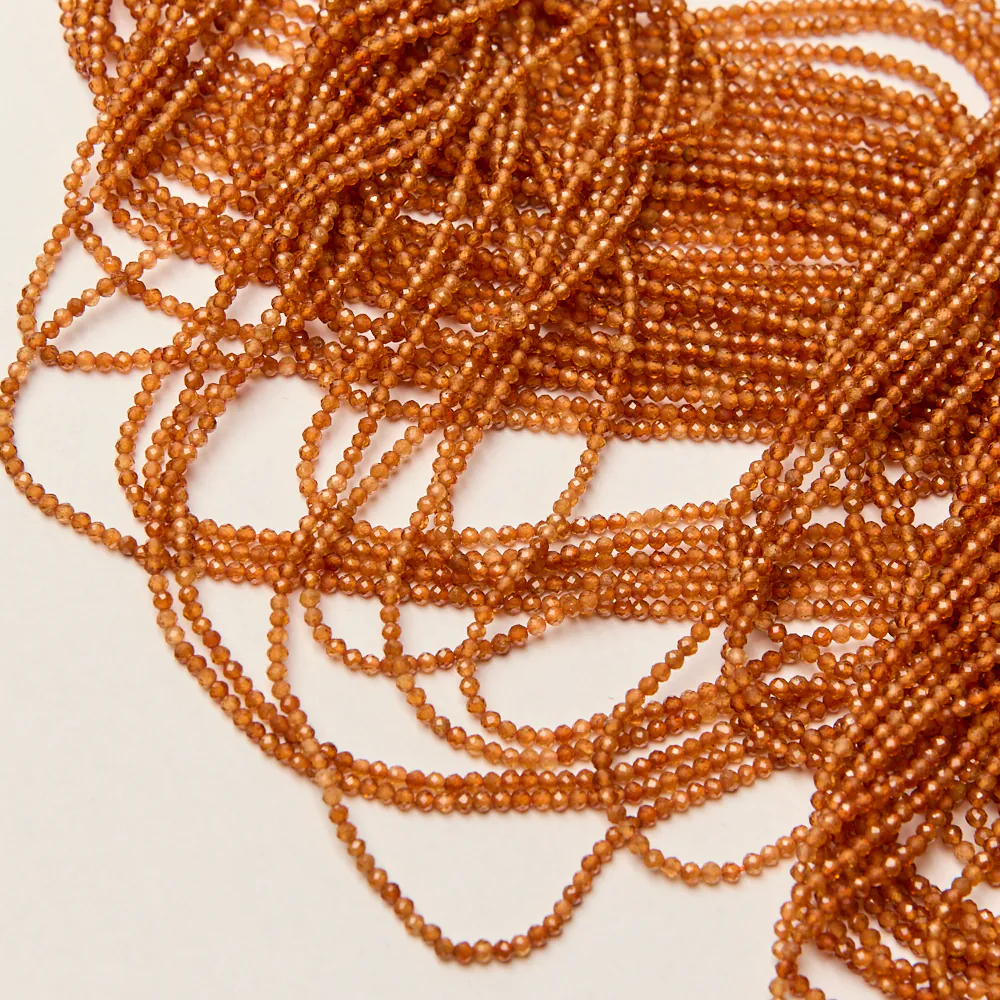 Koraliki granat pomarańczowy kulka fasetowana 2 mm [DK3076]