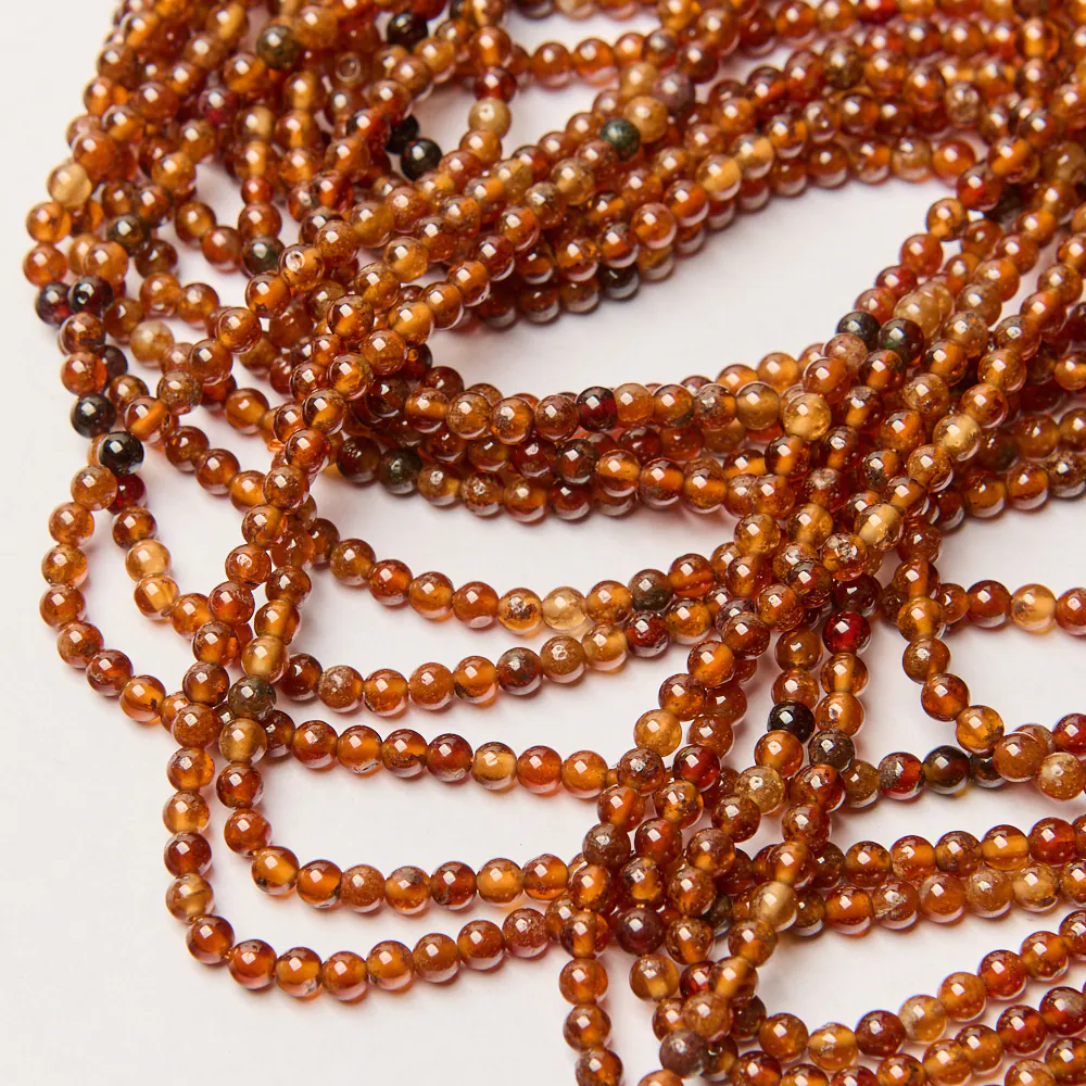 Koraliki granat pomarańczowy kulka gładka 4 mm [DK3114]