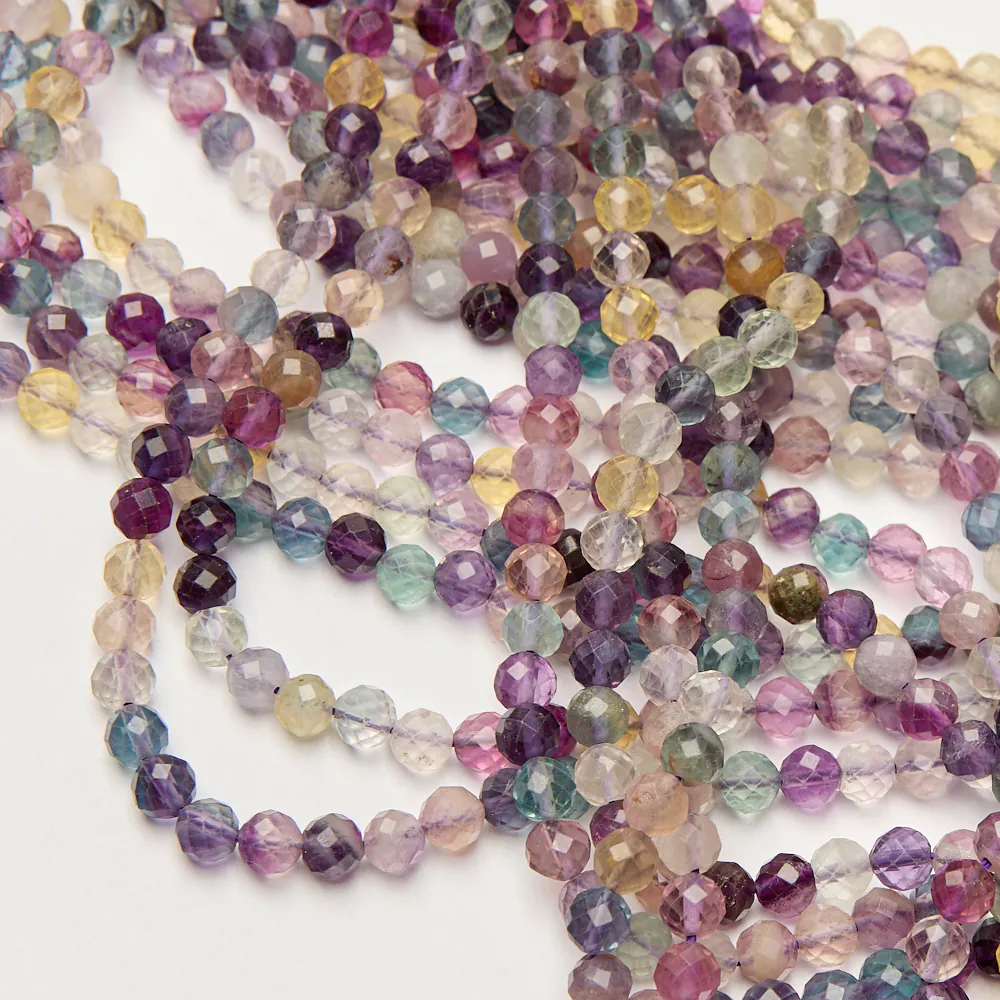 Koraliki fluoryt kulka fasetowana 6 mm [DK3160]