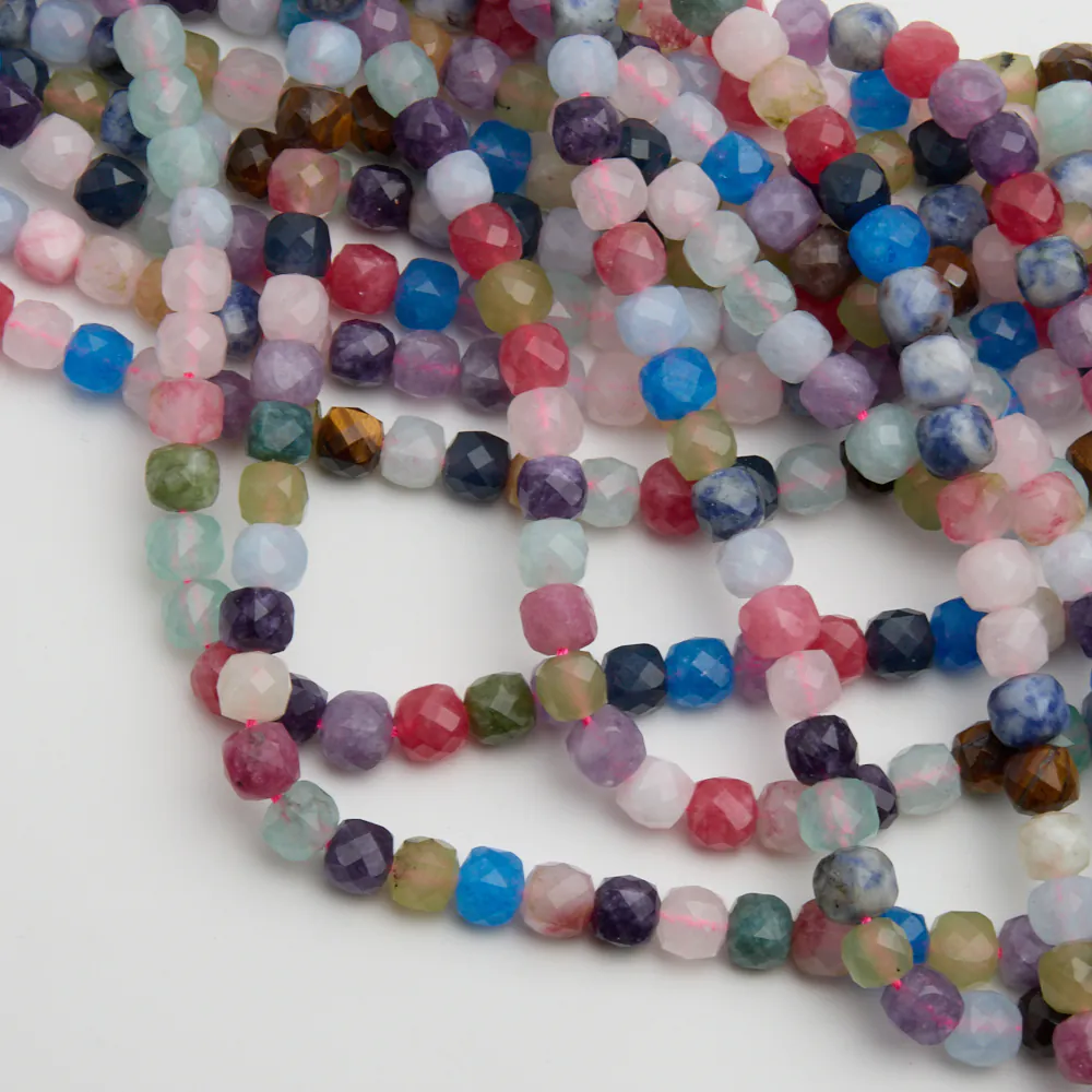 Koraliki mix kamieni kostka fasetowana 7 mm [DK6001]