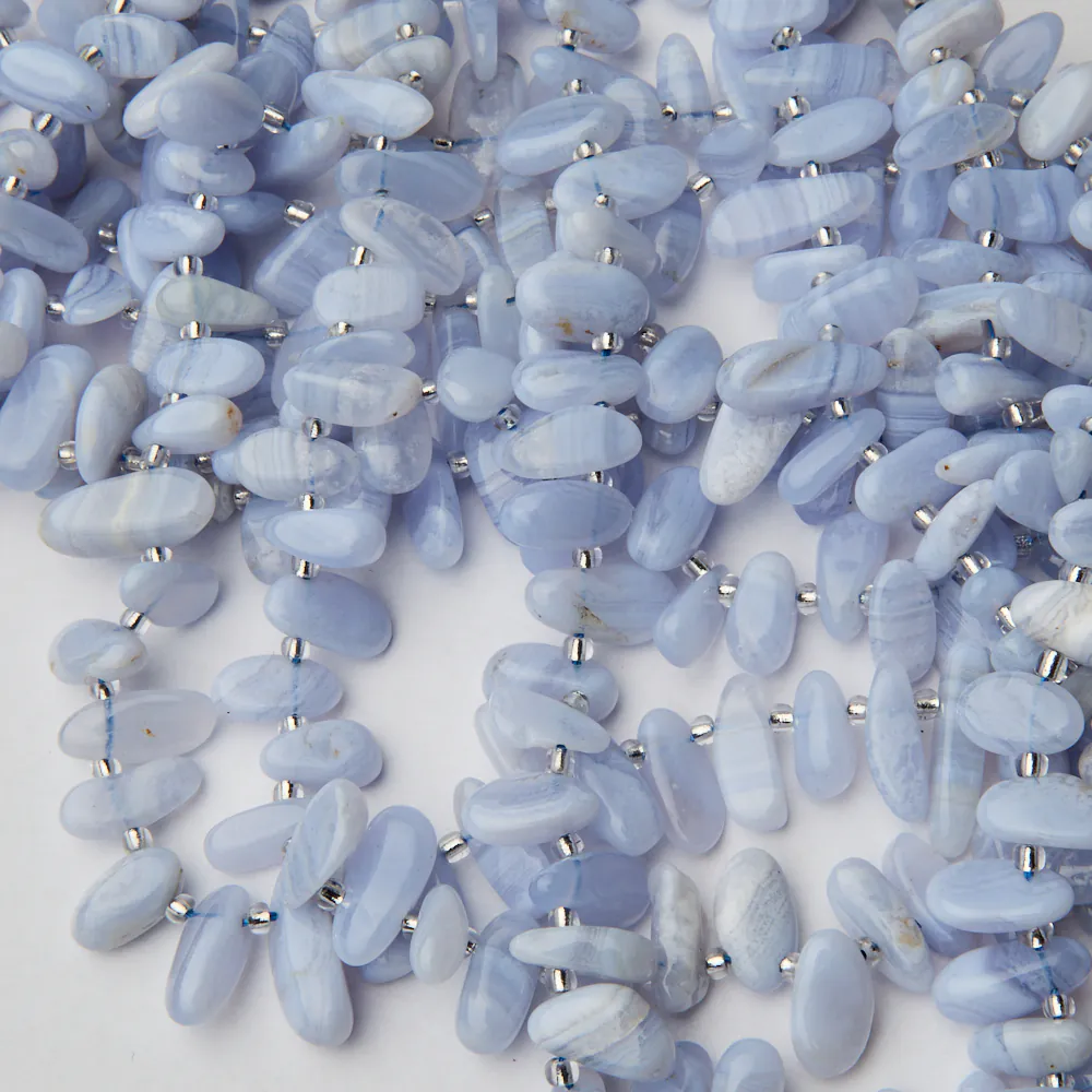 Koraliki agat blue lace grot nieregularny 7-28 mm [DK6069]