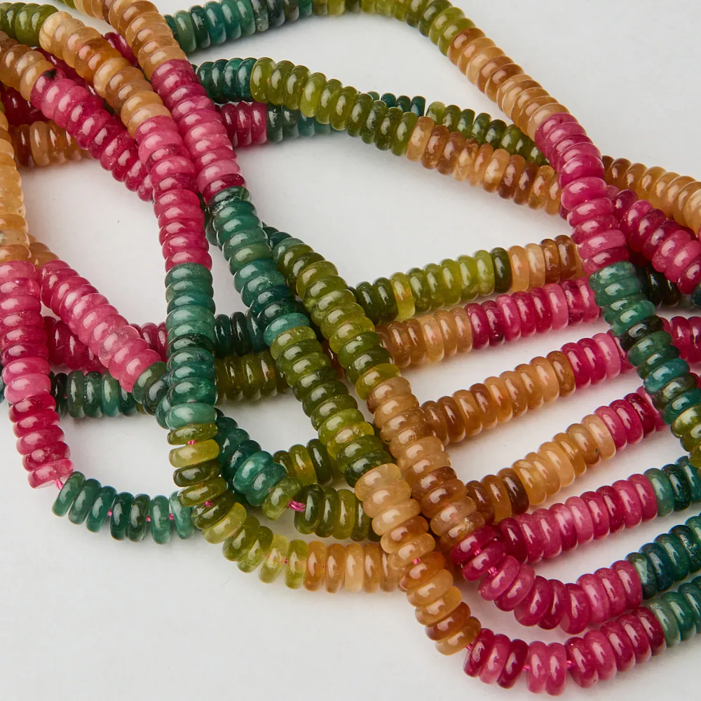 Koralik turmalin syntetyczny krążek gładki cieniowany 6x2 mm [DK6110]