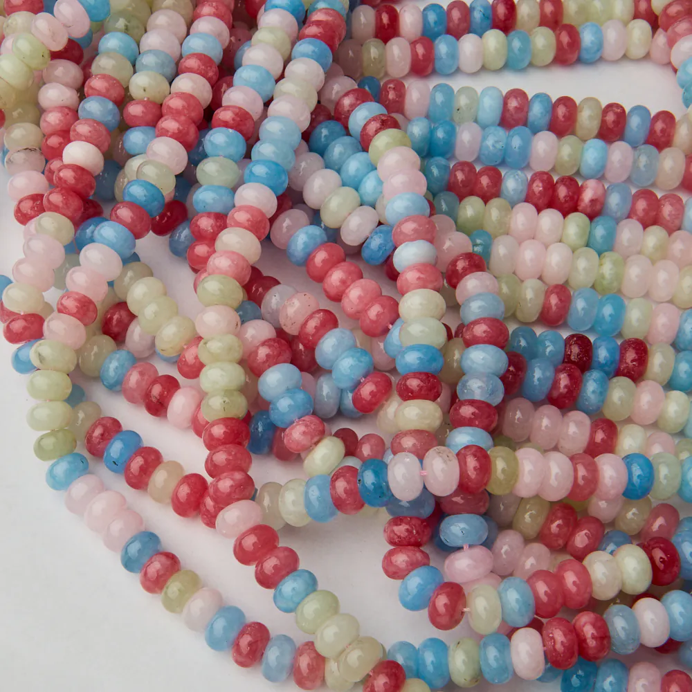 Koraliki jadeit mix cukierkowy oponka gładka 8x5 mm [DK6117]