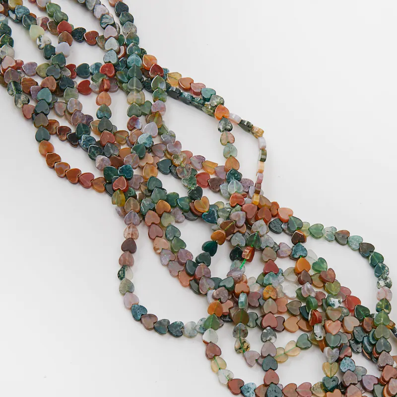 Koraliki agat indyjski serce płaskie 6 mm [KA0303]