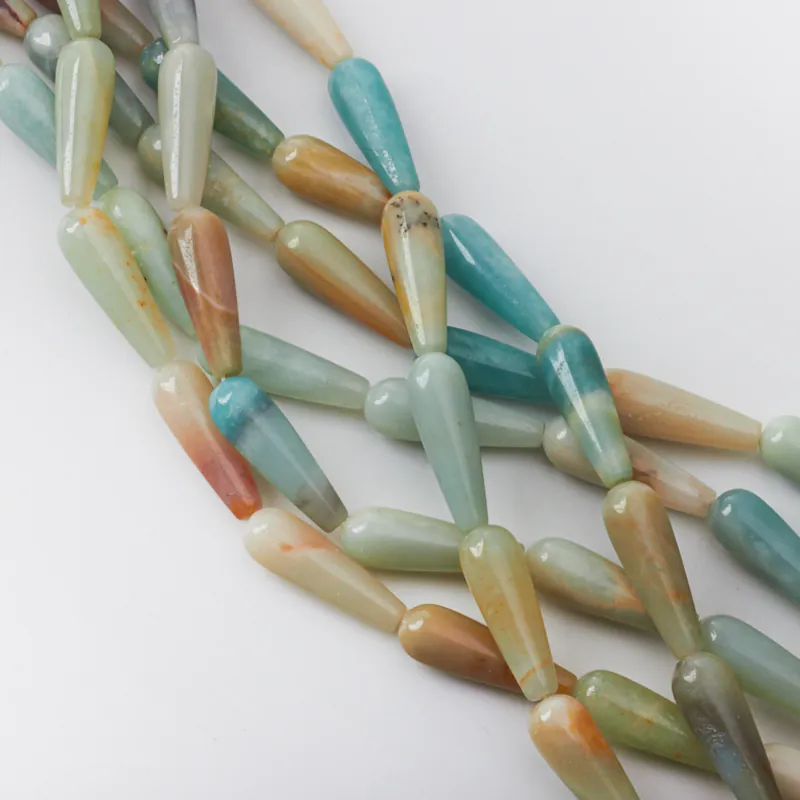 Koraliki amazonit kropla gładka 30 mm [KA1181]