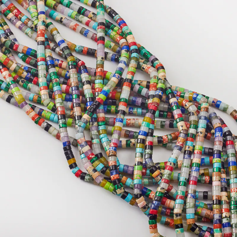 Koraliki mix kamieni krążek gładki 2,5x4 mm [KA1207]