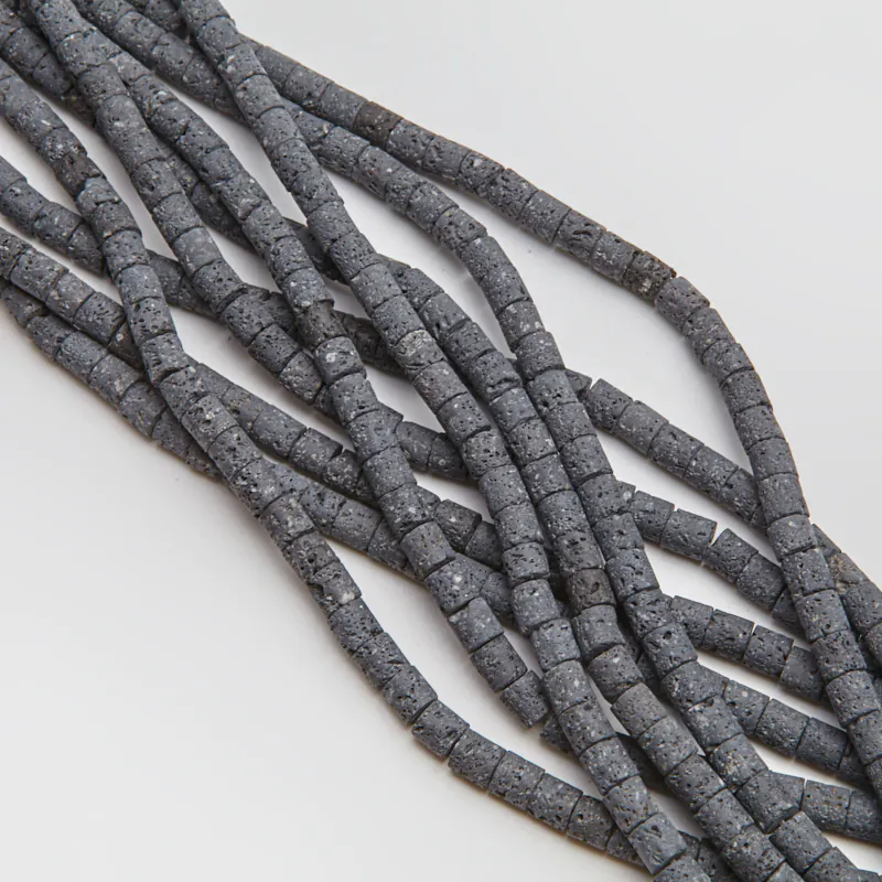 Koraliki lawa wulkaniczna walec gładki 6x6 mm [KA2210]