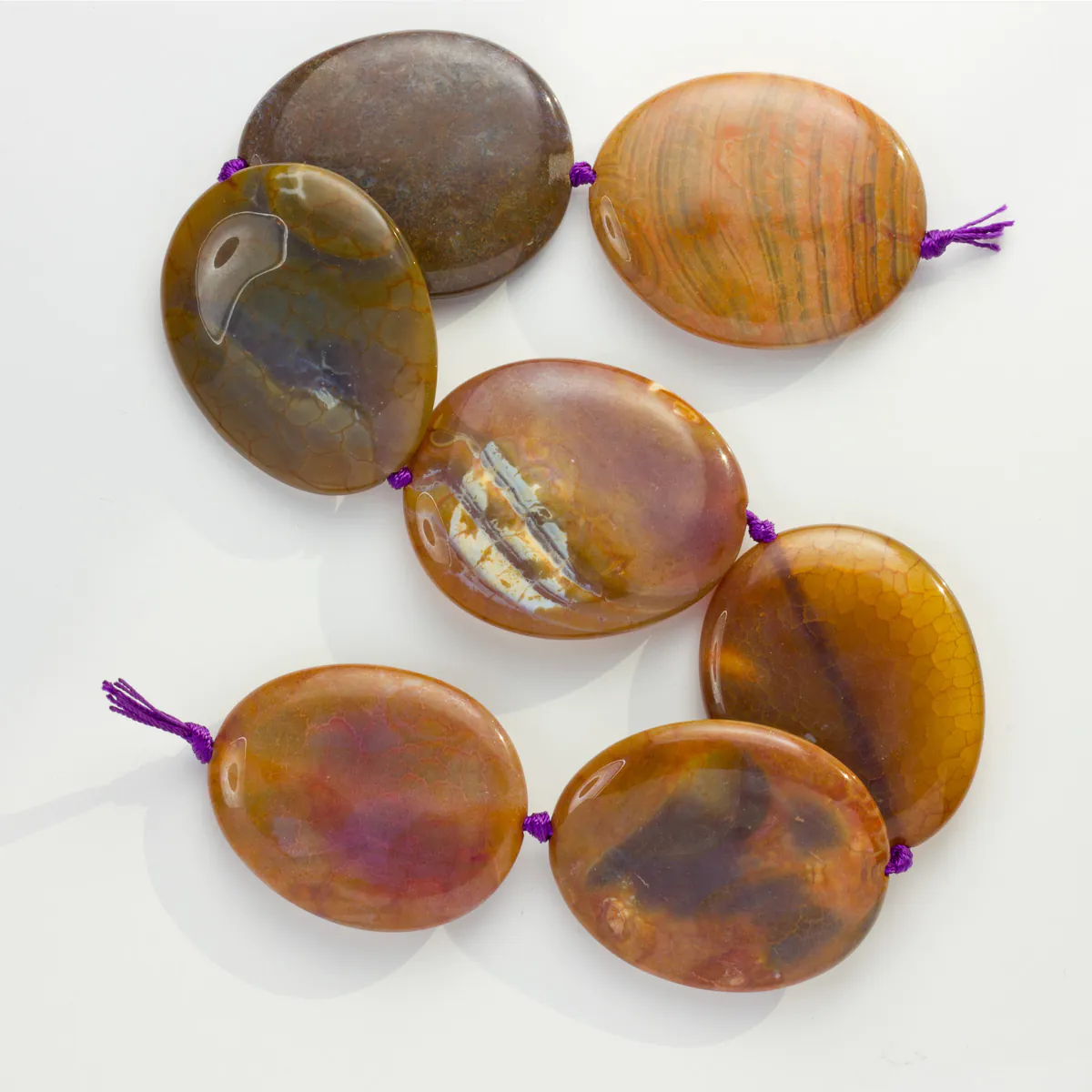 Koraliki agat owal polerowany brązowy 56x45 mm [KA2368]