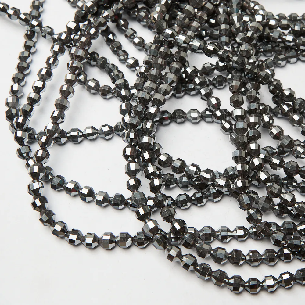 Koraliki hematyt baryłka fasetowana sharp cut natural 7,5 mm [KA2654]