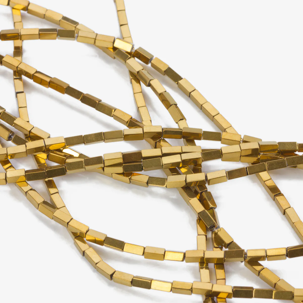 Koraliki hematyt platerowany słupek kwadratowy gold 4x2 mm [KA2893]