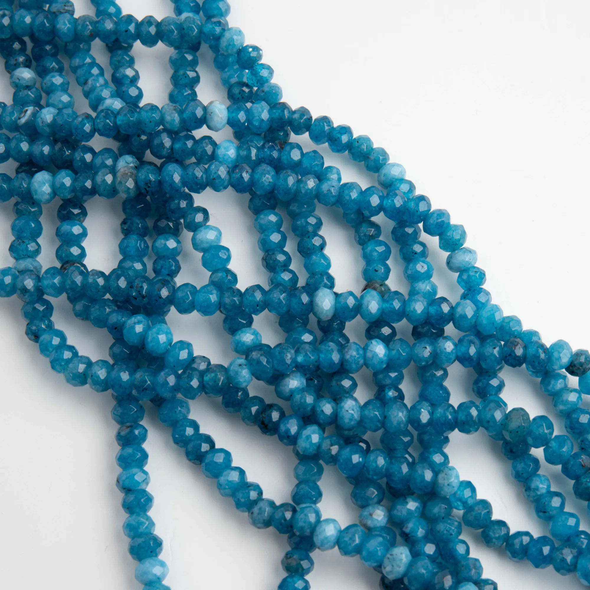 Koraliki agat oponka fasetowana niebieska 3x4 mm [KA4701 1]