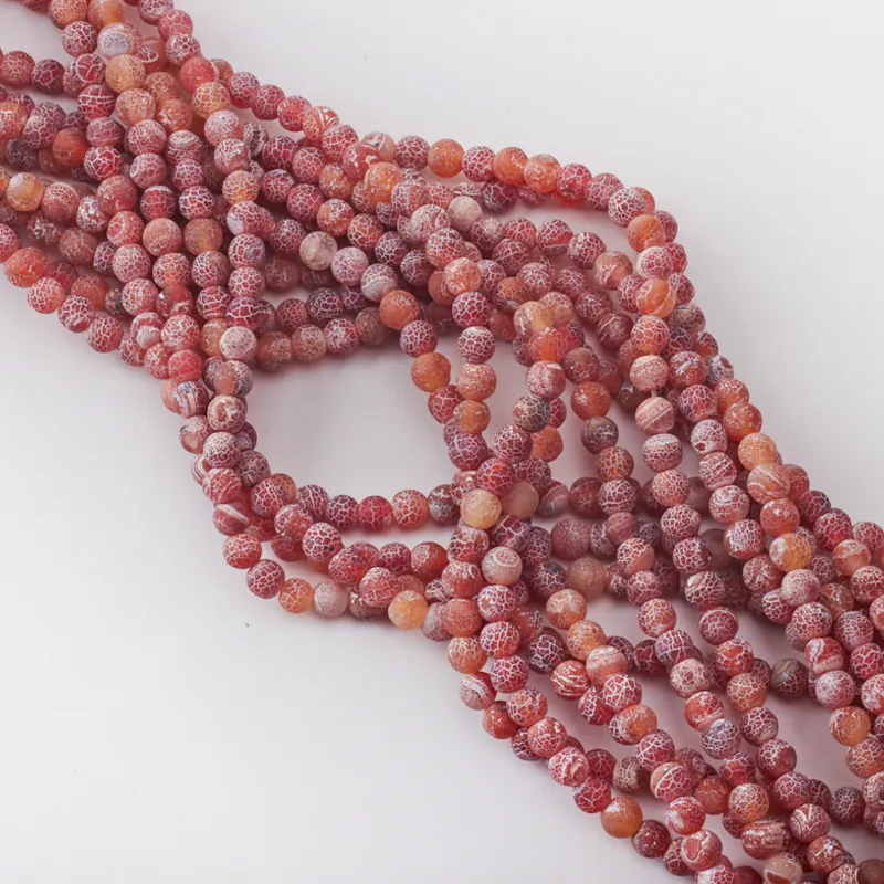 Koraliki agat kulka kwasowana matowa pomarańczowa 6 mm [KA4778]