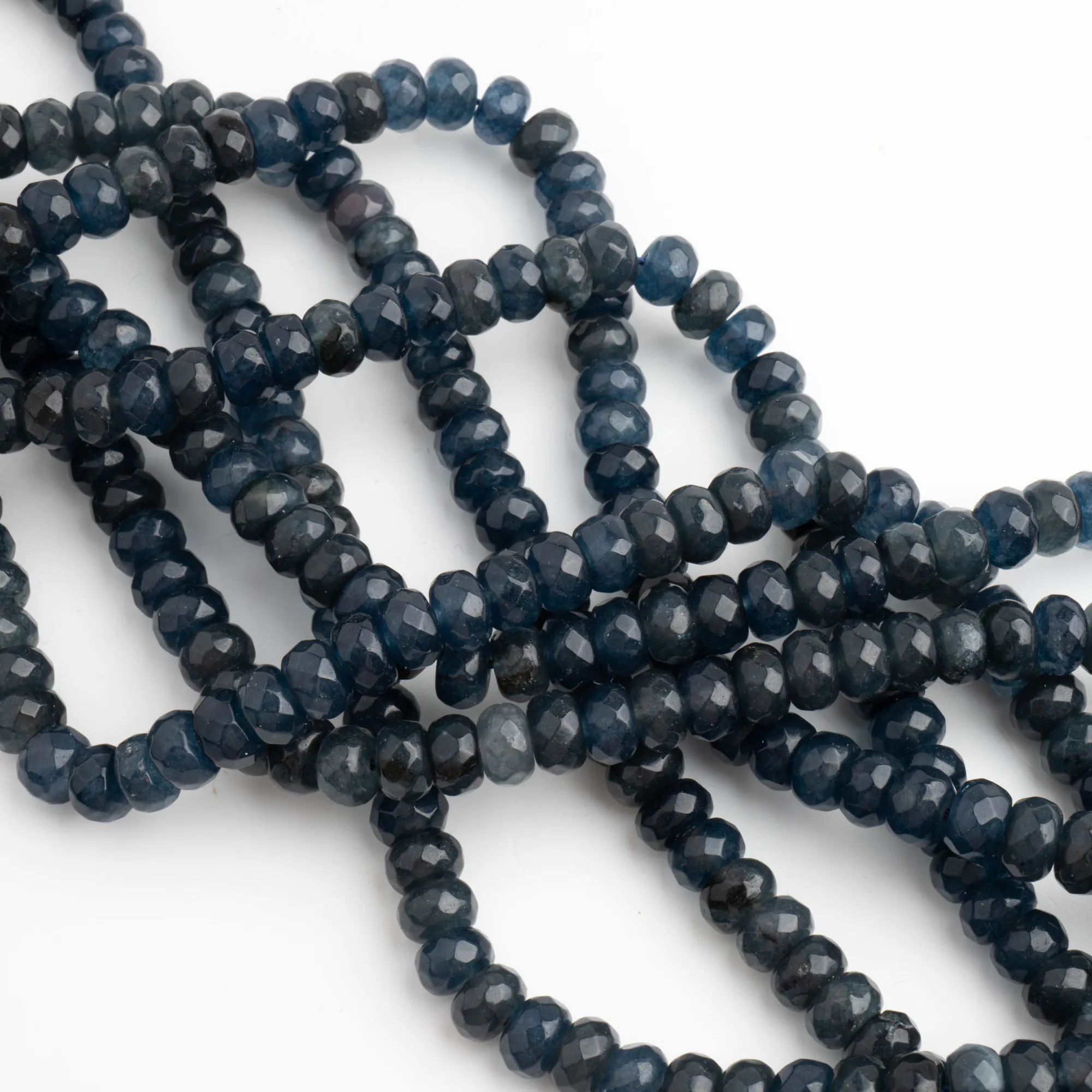 Koraliki jadeit oponka fasetowana grafitowa 8x5 mm [KA8703 1]