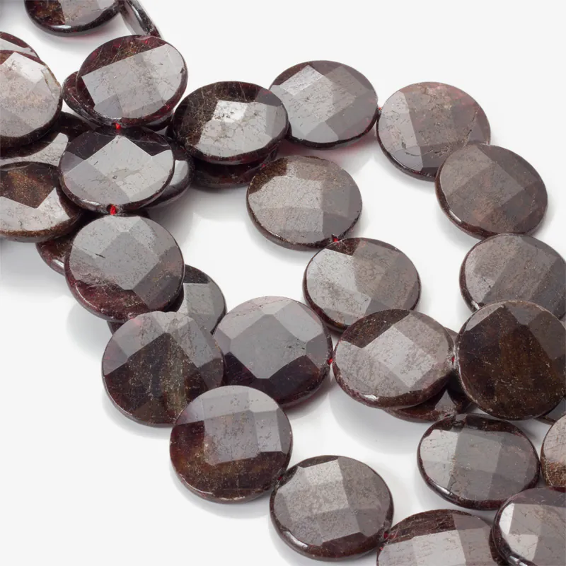 Koraliki granat krążek fasetowany 20 mm [KA9323]